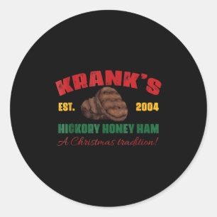 Sticker Rond Le jambon au miel de hickory de Krank, une traditi