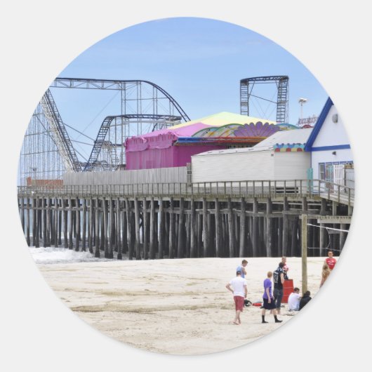 Sticker Rond Le Jersey Shore sur Seaside Heights (Devant)