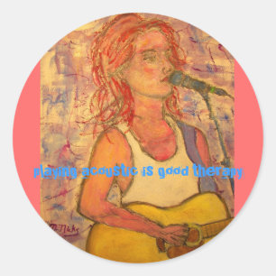 Sticker Rond le jeu acoustique est bonne thérapie