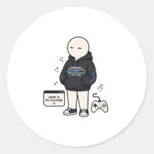 Sticker Rond Le jeu est ma culture drôle mème de gamer
