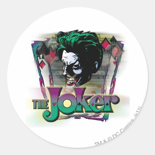 Sticker Rond Le Joker - Visage et logo (Devant)