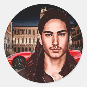 Sticker Rond le joueur beau mec vie de nuit art abstrait