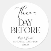 Sticker Rond Le Jour Avant Le Déjeuner Minimal De La Répétition (Devant)
