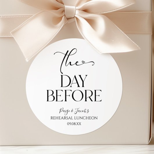 Sticker Rond Le Jour Avant Le Déjeuner Minimal De La Répétition