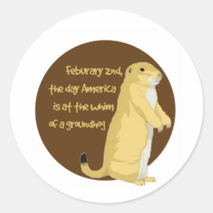 Sticker Rond Le jour de Groundhog