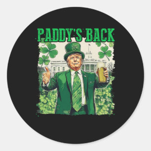 Sticker Rond Le Jour de la Saint Patrick de retour de Paddy Luc