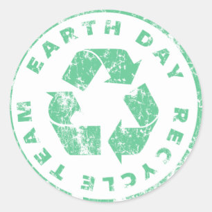 Sticker Rond Le jour de la terre réutilisent l'équipe