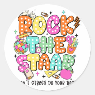 Sticker Rond Le Jour de l'Epreuve Enseignant Motivation Test Da