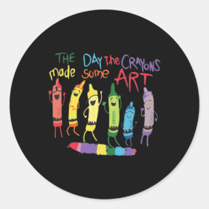 Sticker Rond Le Jour Les Crayons Quittent Les Décorations Anniv