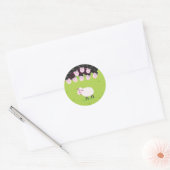 Sticker Rond Le joyeux petit mignon Sheeps (Enveloppe)
