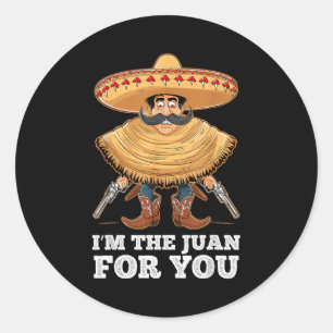 Sticker Rond Le juan pour une drôle de fête mexicaine cinco de