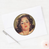 Sticker Rond Le Kitsch Bitsch : Portraits Pin-Up (Enveloppe)
