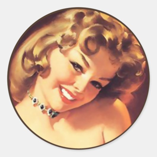 Sticker Rond Le Kitsch Bitsch : Portraits Pin-Up (Devant)