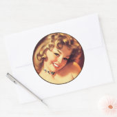 Sticker Rond Le Kitsch Bitsch : Portraits Pin-Up (Enveloppe)