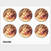 Sticker Rond Le Kitsch Bitsch : Portraits Pin-Up (Feuille)