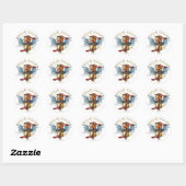 Sticker Rond Le Kitsch Bitsch : Poupée Dansante Tatouage Pin Up (Feuille)
