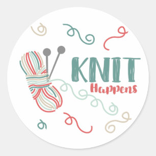Sticker Rond Le Knit se produit boule multicolore de W de fil -