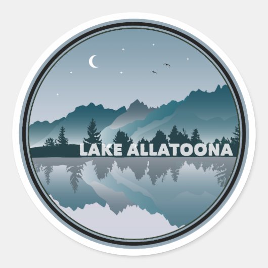Sticker Rond Le lac Allatoona Géorgie Réflexion (Devant)