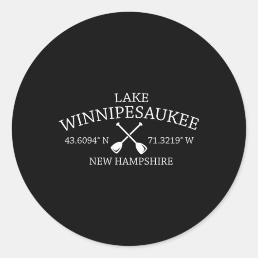 Sticker Rond Le lac Winnipesaukee (Devant)
