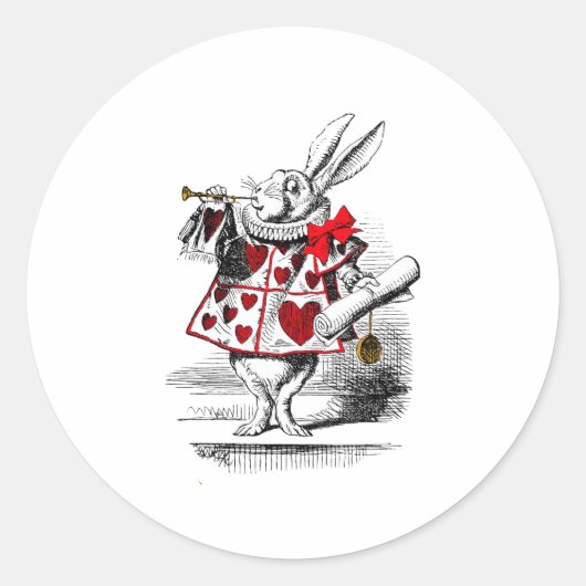 Sticker Rond Le lapin blanc (Devant)