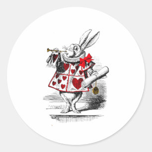 Sticker Rond Le lapin blanc