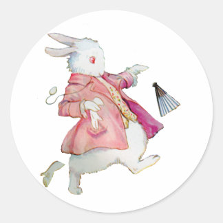 Sticker Rond Le lapin blanc d'Alice au pays des merveilles