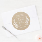 Sticker Rond Le laurier rustique Kraft baby shower merci (Enveloppe)