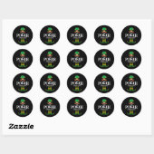Sticker Rond Le Leprechaun de Poker Saint-Patrick Matching  (Feuille)