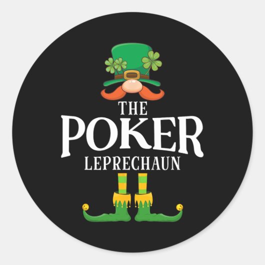 Sticker Rond Le Leprechaun de Poker Saint-Patrick Matching  (Devant)