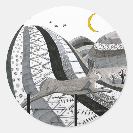 Sticker Rond Le lièvre (Devant)