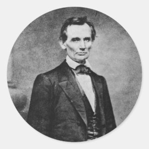 Sticker Rond Le Lincoln Cooper Union Portrait ~ 1860