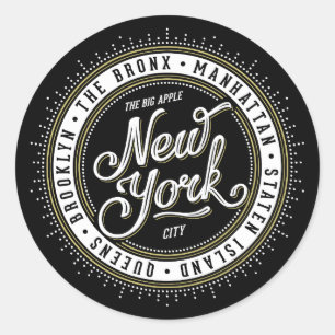Sticker Rond Le logo Big Apple New York City