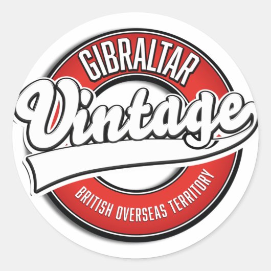Sticker Rond Le logo du Gibraltar British Overseas Territory (Devant)