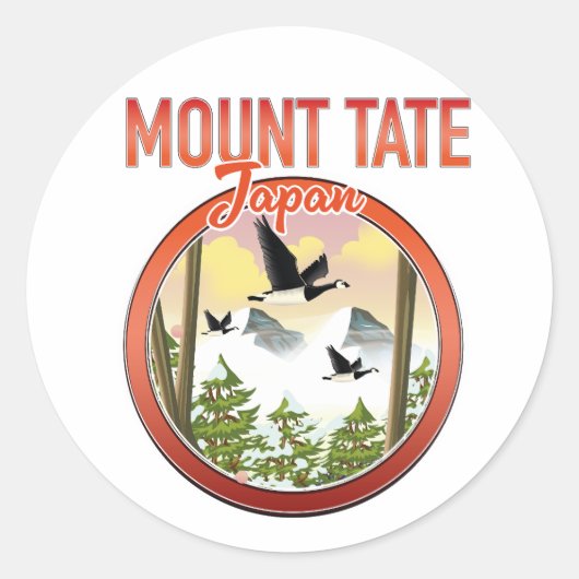 Sticker Rond Le logo du voyage du Mont Tate Japon (Devant)