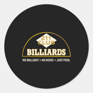 Sticker Rond Le Logo Et La Devise Du Club Du Pool Hall Vintage 