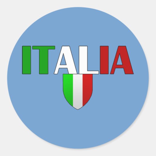 Sticker Rond Le logo italien drapeau de l'Italie bouclier pour  (Devant)