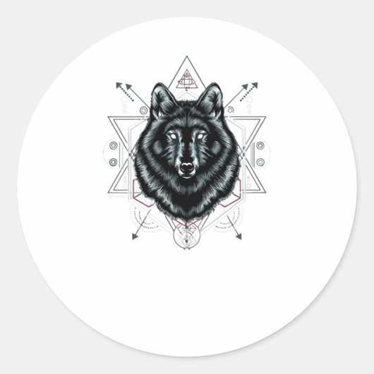 Sticker Rond Le loup (Devant)