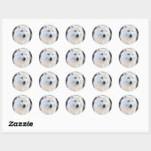 STICKER ROND LE LOUP BLANC (Feuille)