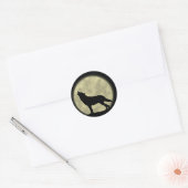 Sticker Rond Le loup hurlant dans la nuit (Enveloppe)
