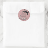 Sticker Rond Le loup qui nourrit (Sac)
