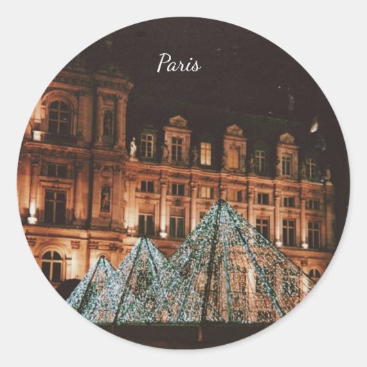Sticker Rond Le Louvre, Paris, France (Devant)