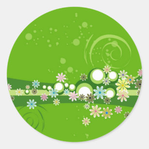 Sticker Rond Le maintenant vert