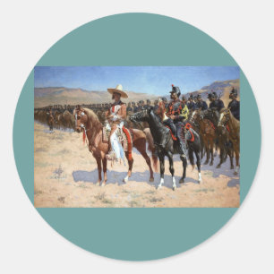 Sticker Rond Le major mexicain de Frederic Remington (1889)