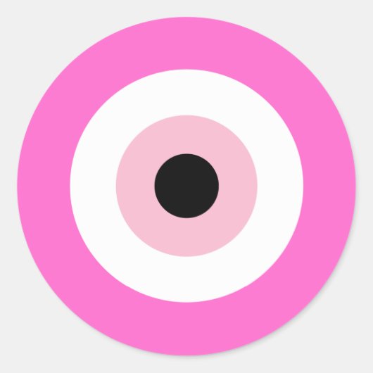 Sticker Rond Le Mal Oeil Se Protège Du Cancer Du Sein (Devant)