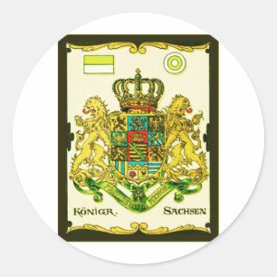 Sticker Rond Le manteau de ~ de Königr Saxe des bras vintage