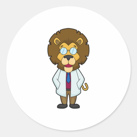 Sticker Rond Le manteau du docteur Lion (Devant)