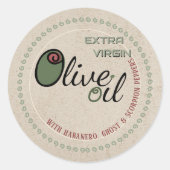 Sticker Rond Le marché de l'huile d'olive chaude et épicée Extr (Devant)