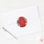 Sticker Rond Le Mariage chinois Bright Red Peony (Enveloppe)