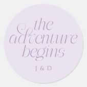 Sticker Rond Le Mariage Commence en Lilas (Devant)