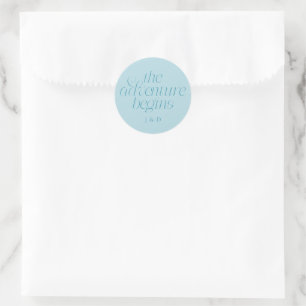 Sticker Rond Le Mariage Commence Turquoise